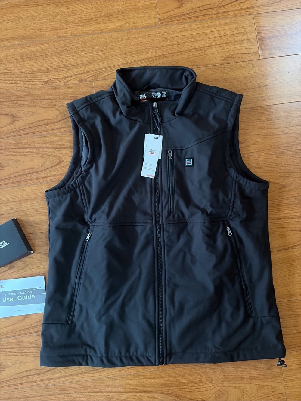 Heated Vest With Heated Hood - Black Size XL
